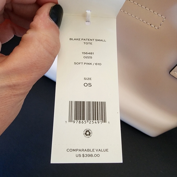 ✨️NWT✨️ Tory Burch Blake Patent Leather Small Tote, Soft Pink, 2024, $398 MSRP - Picture 8 of 9